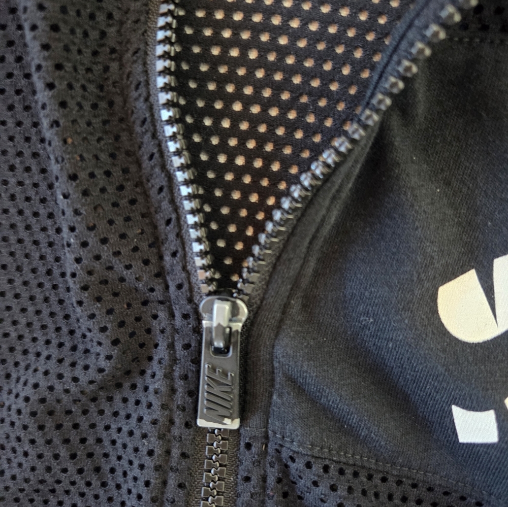 Nike Vintage Y2K Mesh Full Zip Black Hoodie Womens Medium Sweatshirt Streetwear - Picture 15 of 16